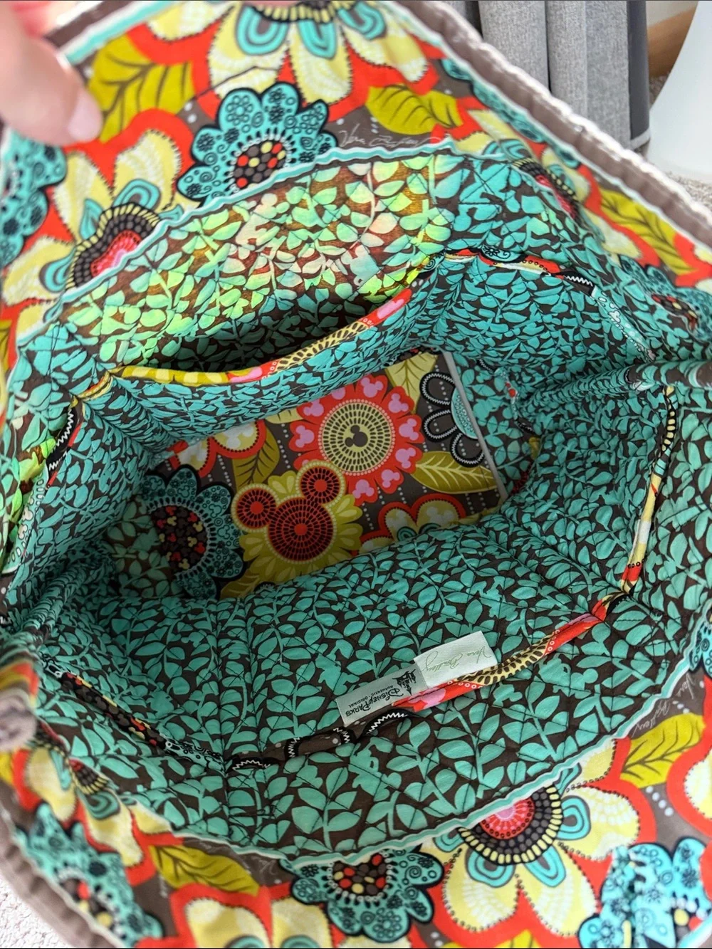 Vera Bradley x Disney Parks Quilted Floral Tote Bag in Multicolor - Picture 4 of 4